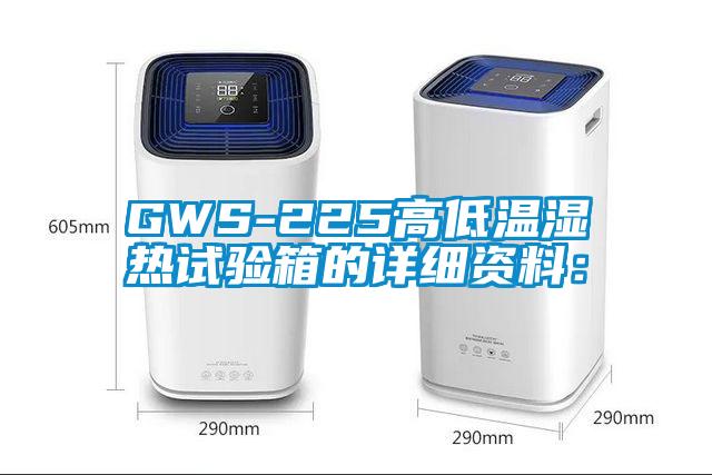 GWS-225高低溫濕熱試驗箱的詳細資料：