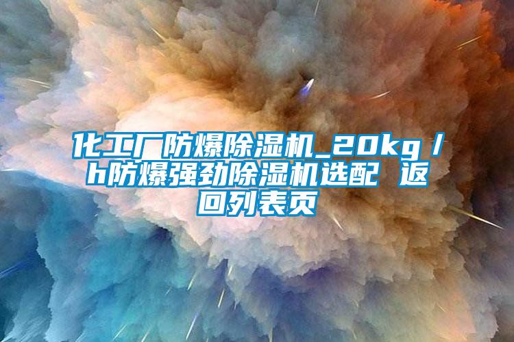 化工廠防爆麻豆视频免费看_20kg／h防爆強勁麻豆视频免费看選配 返回列表頁