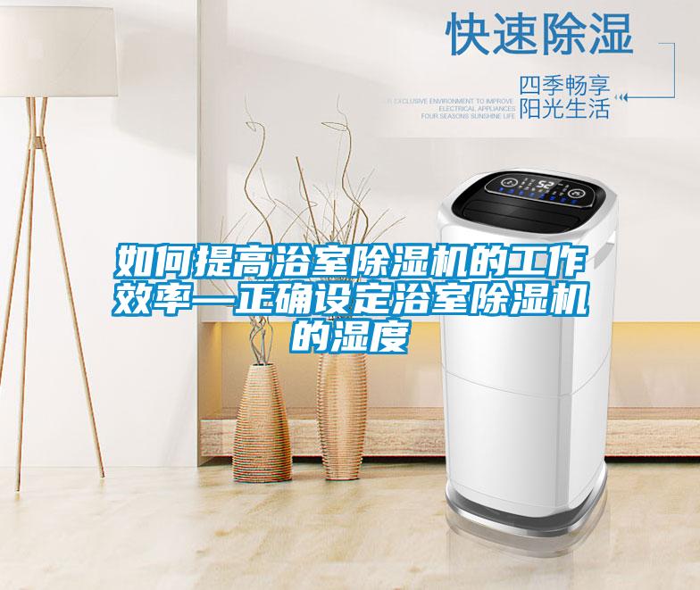 如何提高浴室麻豆视频免费看的工作效率—正確設定浴室麻豆视频免费看的濕度