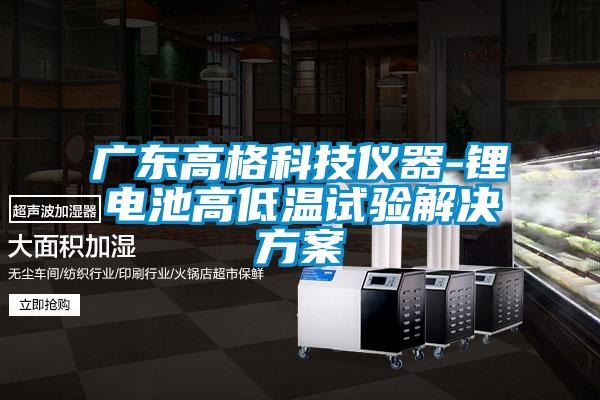 廣東高格科技儀器-鋰電池高低溫試驗激情麻豆视频