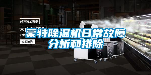 蒙特麻豆视频免费看日常故障分析和排除