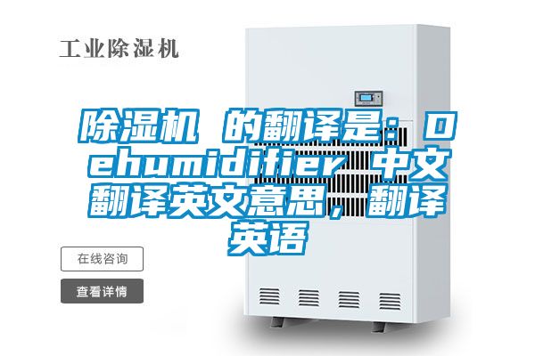 麻豆视频免费看 的翻譯是：Dehumidifier 中文翻譯英文意思，翻譯英語